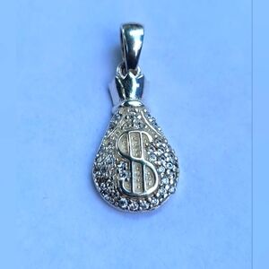 Money Bag Sterling Silver Fancy Pendant